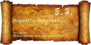 Bogdán Henriett névjegykártya
