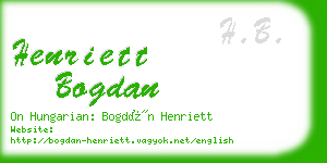 henriett bogdan business card